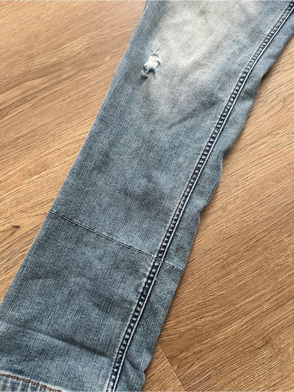 MATILDA JANE Women Just Imagine Taylor Straight Leg Floral Cuff Blue Jean Size 8 - Picture 3 of 6